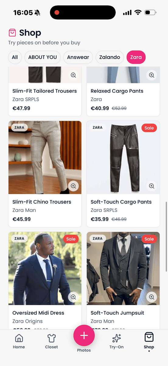 Browse partner retailers — try pieces on before you buy.